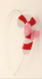 CANDY CANE BOW HEADBAND
