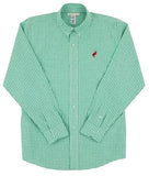 DEAN'S LIST DRESS SHIRT - GIBSON ISLAND GREEN MINI GINGHAM