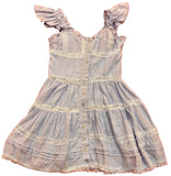 BLUE LINE DOT EYELET DRESS
