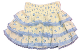 YELLOW AND BLUE ROSE SKIRT