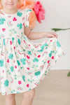 TOP OF MORNIN' FLUTTER SLEEVE TWIRL DRESS
