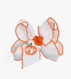 PUMPKIN EMBROIDERED BOW-WHITE