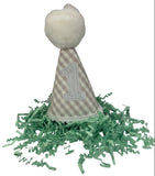 NEUTRAL GINGHAM PARTY HAT