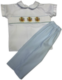 TURKEY SMOCKED COLLAR SHIRT AND PANT SET