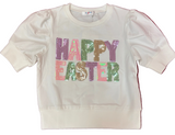 HAPPY EASTER SEQUIN PUFF SLEEVE TOP