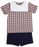 SHEPHERD SHORT SET - MERRITT PARK PLAID WITH NANTUCKET NAVY AND WORTH AVENUE WHITE