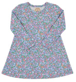 LONG SLEEVE POLLY PLAY DRESS - MOUNTAIN BROOK MINI FLORAL (PARROT CAY CORAL)