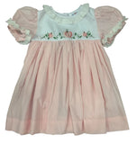 PINK EMBROIDERED PUMPKIN DRESS WITH RUFFLE