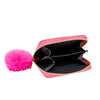 SHINY HEART PATCH WALLET - HOT PINK