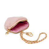 GIRL'S FUZZY HEART WRISTLET COIN PURSE - PINK