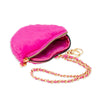 GIRL'S FUZZY HEART WRISTLET COIN PURSE - HOT PINK