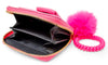 SHINY JUMBO BOW SPIRAL STRAP WALLET - HOT PINK