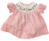 DUCK PINK GINGHAM SMOCKED BISHOP DRESS