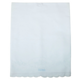 SCALLOPED TRIM RECEIVING  BLANKET - WHITE