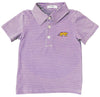 PURPLE STRIPE TIGER EMBROIDERED SHORT SLEEVE POLO SHIRT