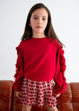 GIRLS SWEATSHIRT WITH TULLE RUFFLE
