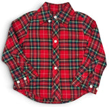 LONG SLEEVE RED PLAID BUTTON DOWN SHIRT