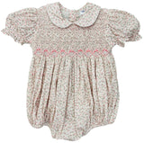 PINK FLORAL SMOCKED BODICE BUBBLE