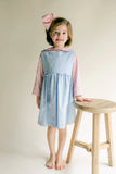 PEGGY GREEN SCALLOP JUMPER DRESS BABY BLUE CORDUROY