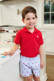 RUEHLING RUFFLE TOP RICHMOND RED