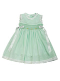 LULU BEBE MINT SMOCKED WAIST DRESS WITH RIBBONS