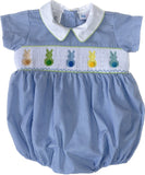 LULU BEBE GINGHAM SMOCKED BUNNY BUBBLE