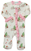 CHRISTMAS HIPPO GIRL FOOTIE WITH RUFFLE
