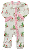 CHRISTMAS HIPPO GIRL FOOTIE WITH RUFFLE