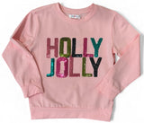 LONG SLEEVE SEQUIN HOLLY JOLLY TOP