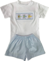 LULU BEBE SMOCKED BOYS SHORTSET