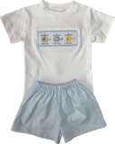 LULU BEBE SMOCKED BOYS SHORTSET