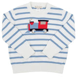ISAAC'S INTARSIA SWEATER - BARRINGTON BLUE STRIPE WITH TRAIN