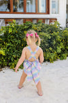 SALLY SUNSUIT - COLORED PENS PLAID WITH WORTH AVENUE WHITE