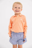 LONG SLEEVE PRIM AND PROPER POLO - SEASHORE SHERBET