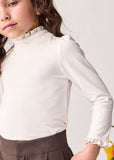 GIRLS KNIT TURTLENECK - IVORY