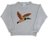 CREW NECK SWEATER - DUCK ON GREY