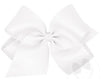 KING SCALLOP EDGE BOW - WHITE