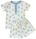 BOYS SHORTSLEEVE PIMA SAILBOAT SHORTSET