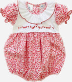 LULU BEBE BERRIES EMBROIDERED RUFFLE BUBBLE