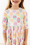 EGG-STRA CUTE 3/4 SLEEVE POCKET TWIRL DRESS