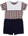 BEAUREGARD BUTTON IN MERRITT PARK PLAID WITH NANTUCKET NAVY AND WORTH AVENUE WHITE