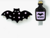 STARRY BAT BLACK AND MAGIC POTION BOTTLE ALLIGATOR CLIPS