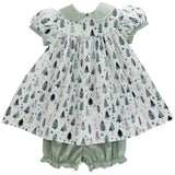 BABY FLOAT DRESS - EVERGREEN TREES