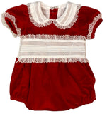VELVET BUBBLE WITH LACE - RED