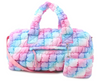 QUILTED SCRUNCHIES LARGE DUFFLE BAG - ICY OMBRE SCRUNCH