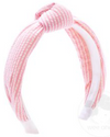 GENUINE PINK SEERSUCKER FABRIC KNOT PADDED HEADBAND