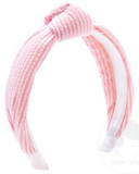 GENUINE PINK SEERSUCKER FABRIC KNOT PADDED HEADBAND