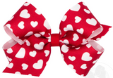 MEDIUM VALENTINE HEART PRINT GROSGRAIN HAIR BOW