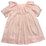 PINK RUFFLE COLLAR LACE DRESS