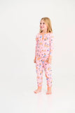 PAYTON PAJAMA SET - CANDY AND CRITTERS (SANDPEARL PINK) WITH SEASHORE SHERBET